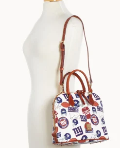 Dooney & Bourke Game Day Ready|Printed Fabric<NFL NY Zip Zip Satchel Giants