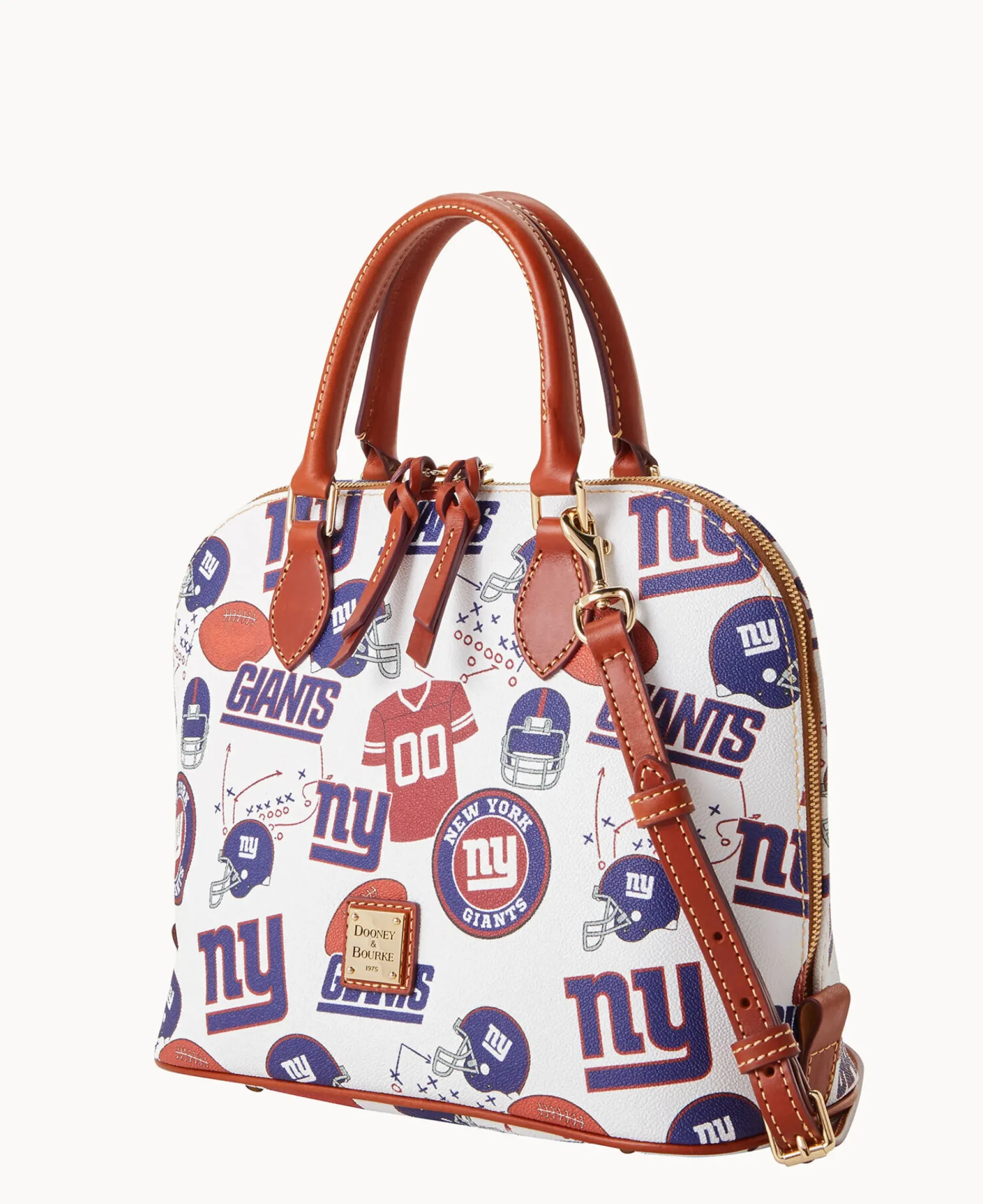 Dooney & Bourke Game Day Ready|Printed Fabric<NFL NY Zip Zip Satchel Giants