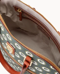 Dooney & Bourke Game Day Ready|Printed Fabric<NFL Domed Zip Satchel PACKERS