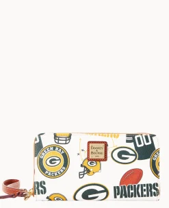 Dooney & Bourke Grab and Go|Wristlets<NFL Large Zip Around Wristlet PACKERS