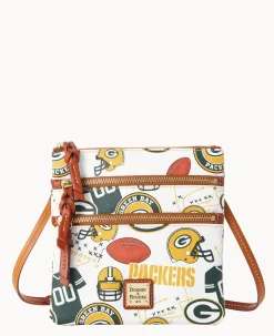 Dooney & Bourke Game Day Ready|Printed Fabric<NFL N S Triple Zip Crossbody PACKERS