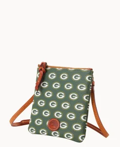 Dooney & Bourke Game Day Ready|Printed Fabric<NFL Small North South Top Zip Crossbody Packers