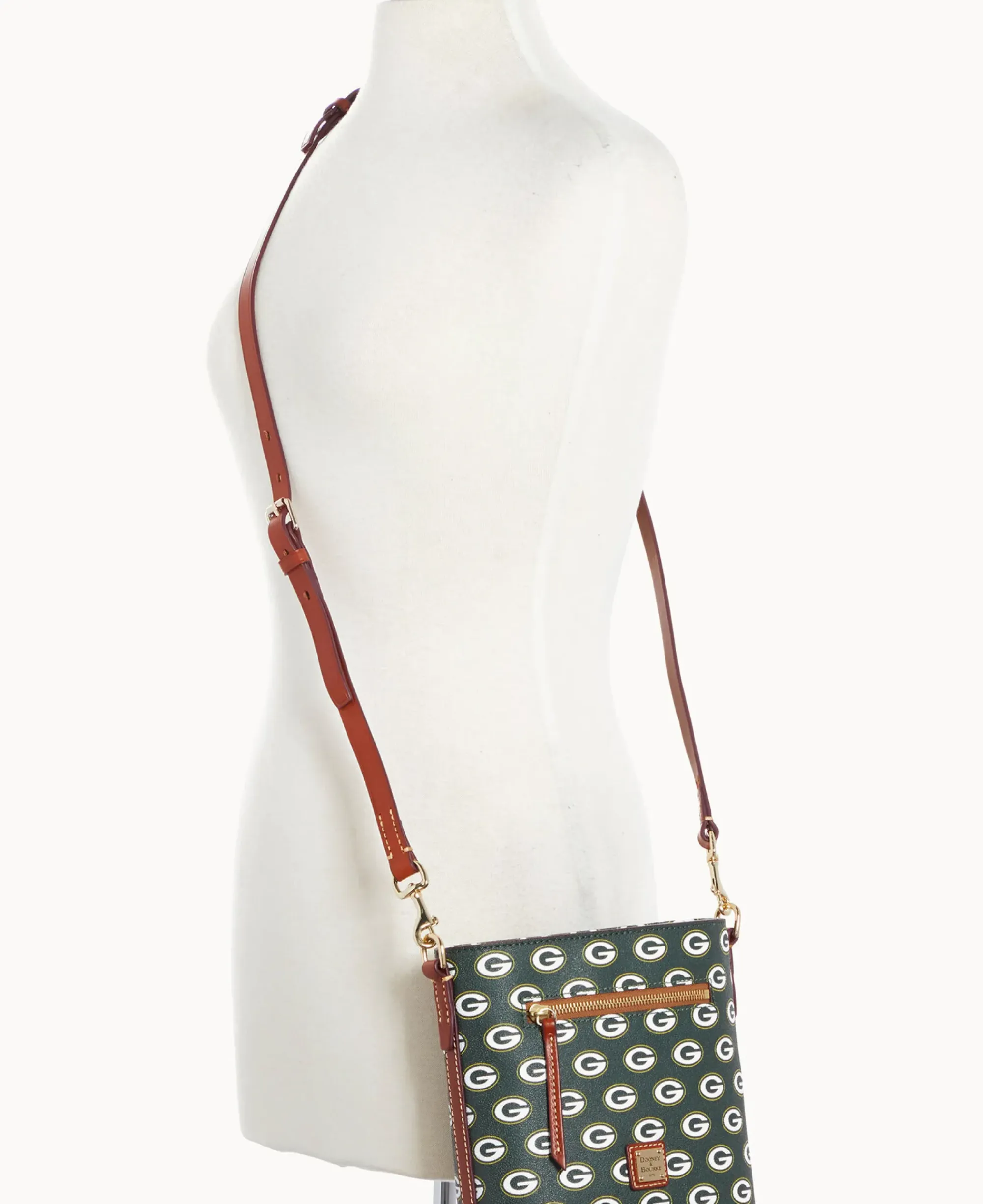 Dooney & Bourke Game Day Ready|Printed Fabric<NFL Small Zip Crossbody PACKERS
