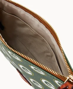 Dooney & Bourke Game Day Ready|Printed Fabric<NFL Top Zip Crossbody Packers
