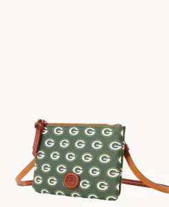 Dooney & Bourke Game Day Ready|Printed Fabric<NFL Top Zip Crossbody Packers