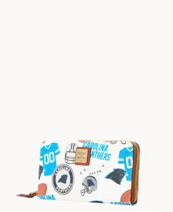 Dooney & Bourke Grab and Go|Wristlets<NFL Large Zip Around Wristlet PANTHERS