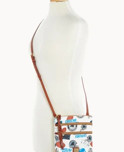Dooney & Bourke Game Day Ready|Printed Fabric<NFL N S Triple Zip Crossbody PANTHERS