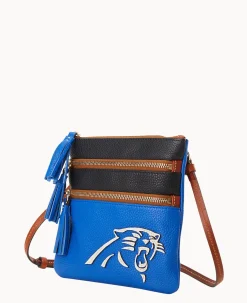 Dooney & Bourke Game Day Ready|Printed Fabric<NFL Triple Zip Crossbody Panthers