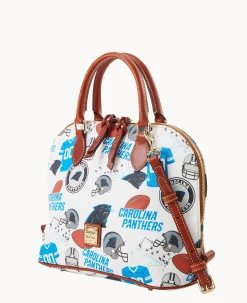 Dooney & Bourke Game Day Ready|Printed Fabric<NFL Zip Zip Satchel PANTHERS