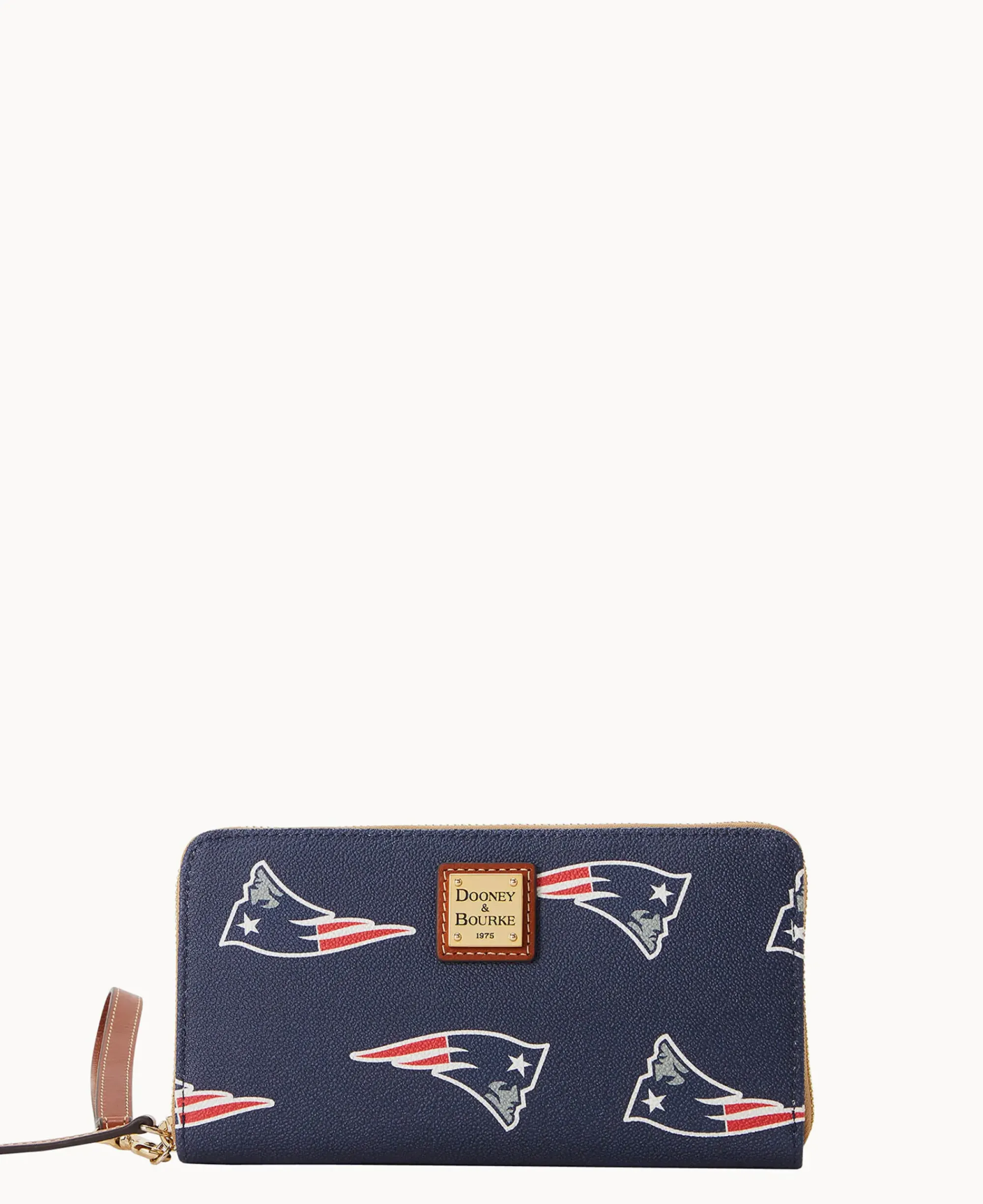 Dooney & Bourke Grab and Go|Wristlets<NFL Large Zip Around Wristlet Patriots