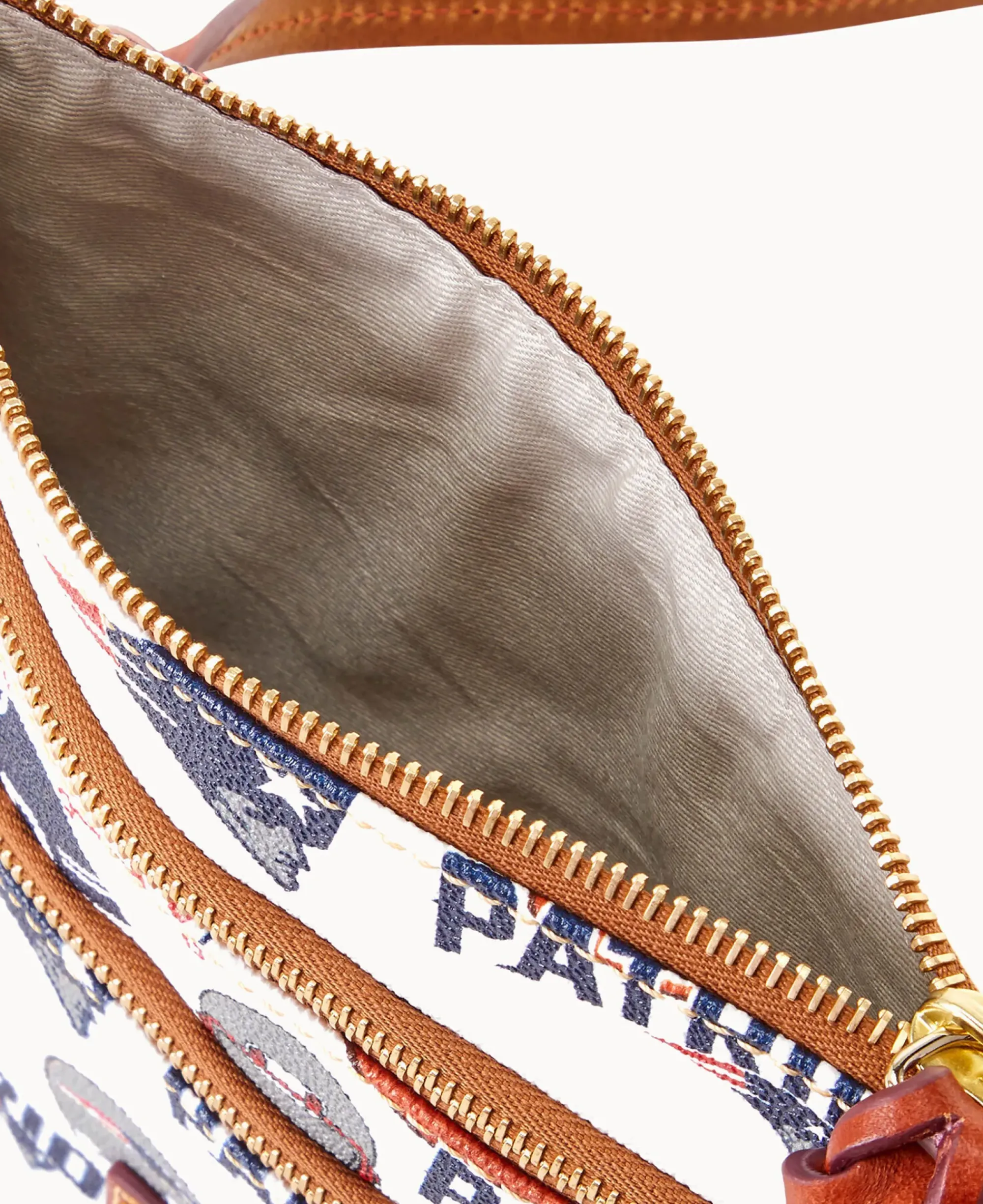 Dooney & Bourke Game Day Ready|Printed Fabric<NFL N S Triple Zip Crossbody PATRIOTS
