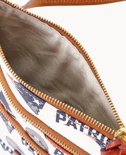Dooney & Bourke Game Day Ready|Printed Fabric<NFL N S Triple Zip Crossbody PATRIOTS