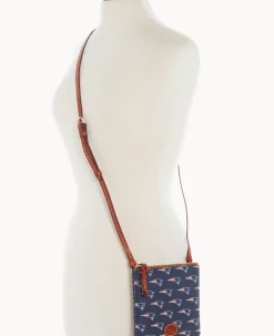 Dooney & Bourke Game Day Ready|Printed Fabric<NFL Small North South Top Zip Crossbody Patriots