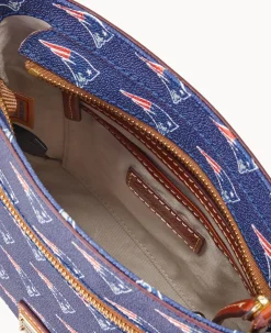 Dooney & Bourke Game Day Ready|Printed Fabric<NFL Small Zip Crossbody PATRIOTS