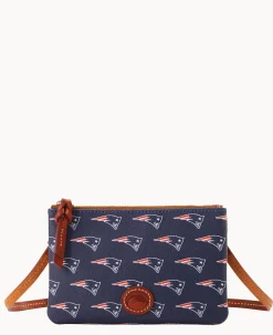 Dooney & Bourke Game Day Ready|Printed Fabric<NFL Top Zip Crossbody Patriots