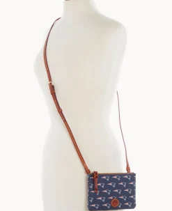 Dooney & Bourke Game Day Ready|Printed Fabric<NFL Top Zip Crossbody Patriots