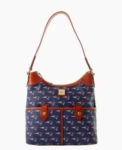 Dooney & Bourke Game Day Ready|Printed Fabric<NFL Zip Hobo PATRIOTS