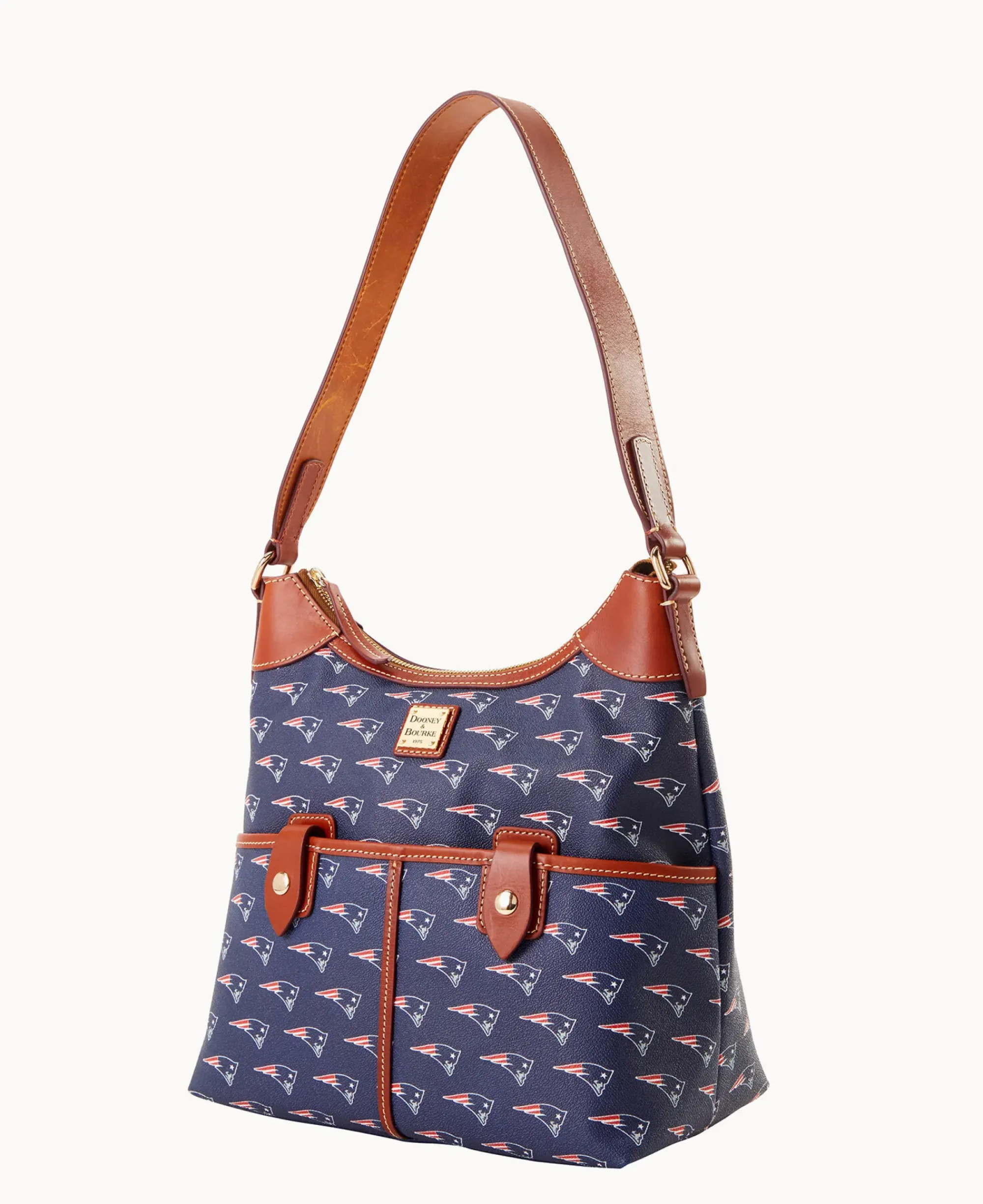Dooney & Bourke Game Day Ready|Printed Fabric<NFL Zip Hobo PATRIOTS