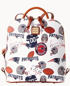 Dooney & Bourke Game Day Ready|Printed Fabric<NFL Zip Pod Backpack PATRIOTS