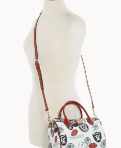 Dooney & Bourke Game Day Ready|Printed Fabric<NFL Barrel Satchel RAIDERS
