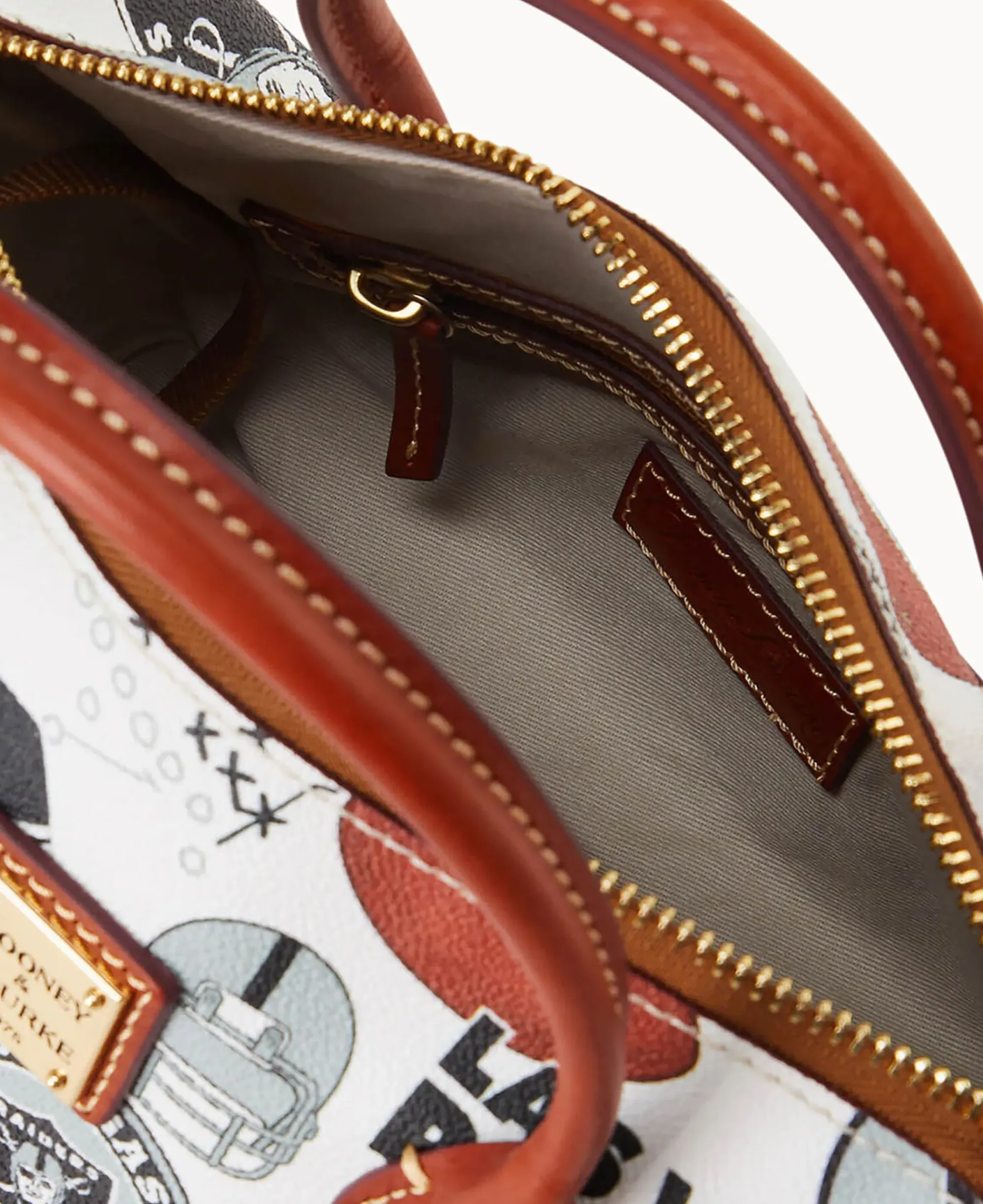 Dooney & Bourke Game Day Ready|Printed Fabric<NFL Barrel Satchel RAIDERS