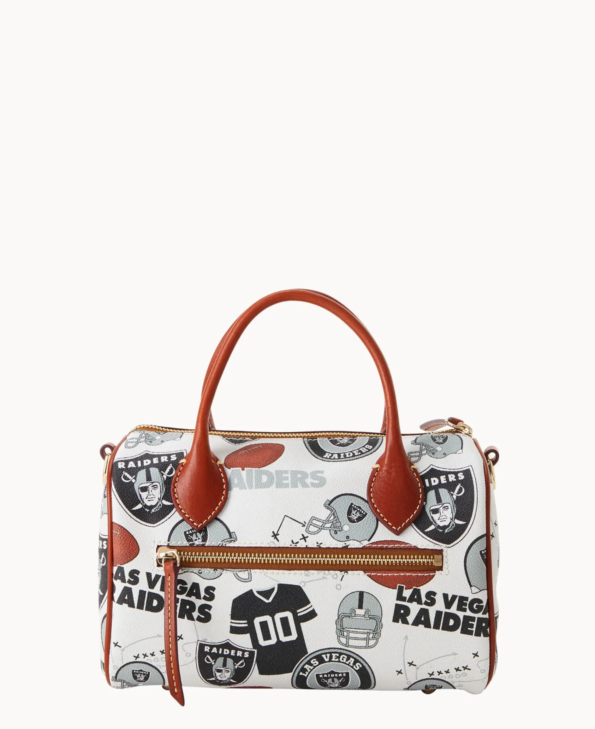 Dooney & Bourke Game Day Ready|Printed Fabric<NFL Barrel Satchel RAIDERS