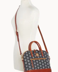 Dooney & Bourke Game Day Ready|Printed Fabric<NFL Domed Zip Satchel Raiders