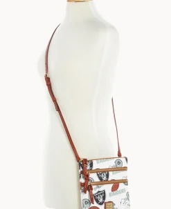 Dooney & Bourke Game Day Ready|Printed Fabric<NFL N S Triple Zip Crossbody RAIDERS