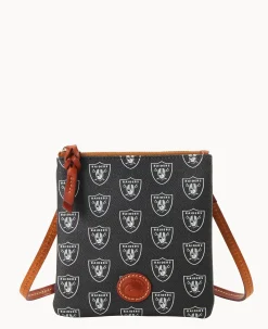 Dooney & Bourke Game Day Ready|Printed Fabric<NFL Small North South Top Zip Crossbody Raiders