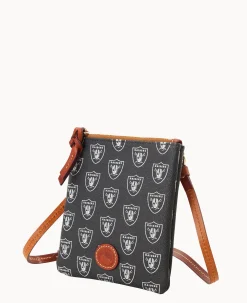 Dooney & Bourke Game Day Ready|Printed Fabric<NFL Small North South Top Zip Crossbody Raiders
