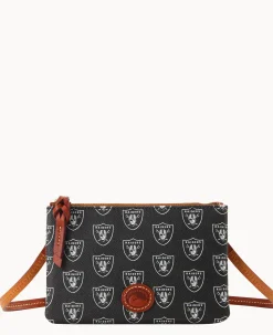 Dooney & Bourke Game Day Ready|Printed Fabric<NFL Top Zip Crossbody Raiders