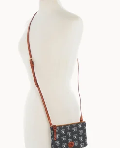 Dooney & Bourke Game Day Ready|Printed Fabric<NFL Top Zip Crossbody Raiders