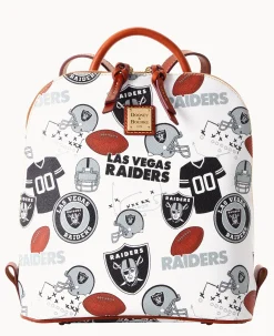 Dooney & Bourke Game Day Ready|Printed Fabric<NFL Zip Pod Backpack RAIDERS