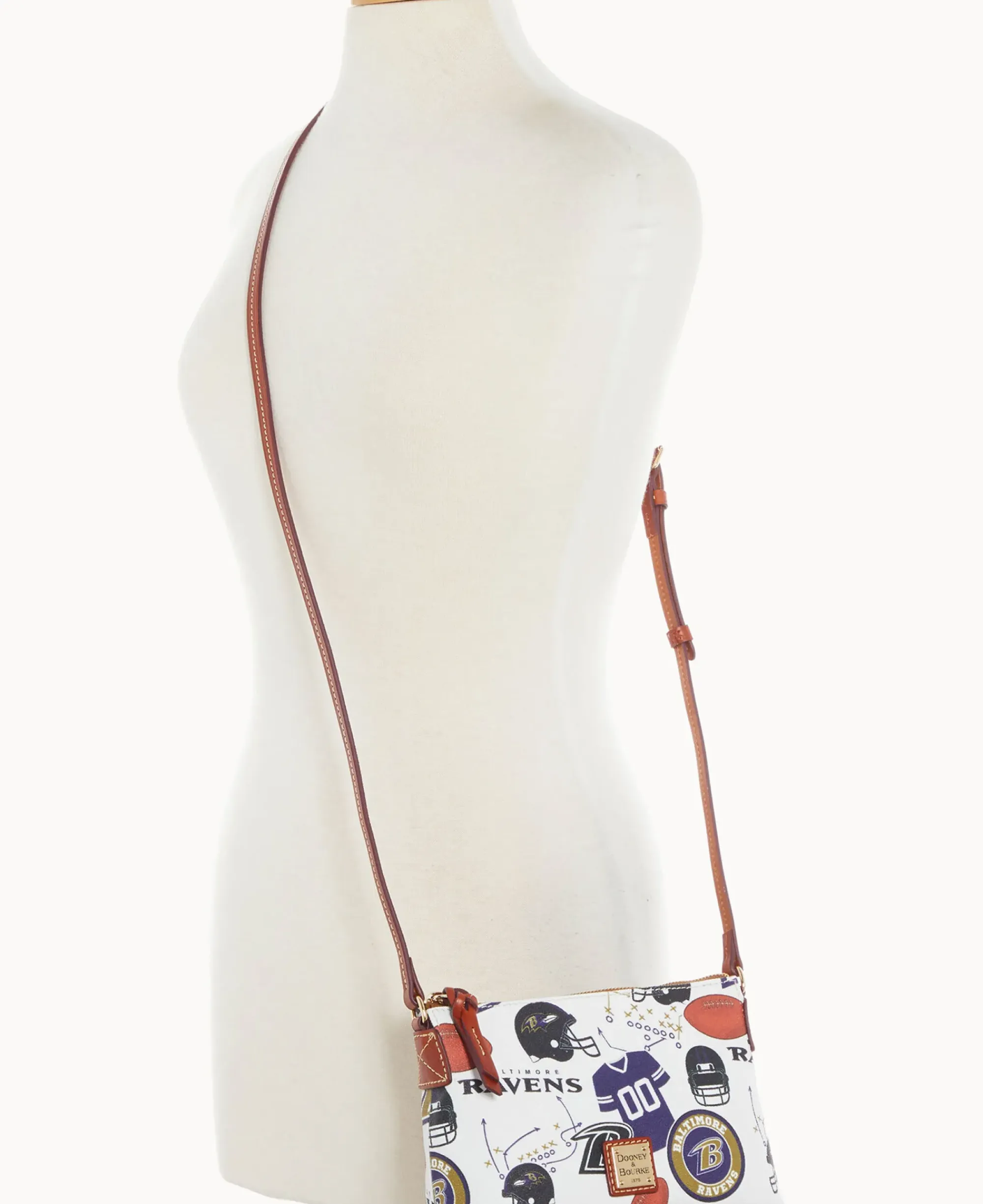 Dooney & Bourke Game Day Ready|Printed Fabric<NFL Crossbody Pouchette RAVENS