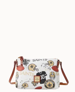 Dooney & Bourke Game Day Ready|Printed Fabric<NFL Crossbody Pouchette SAINTS