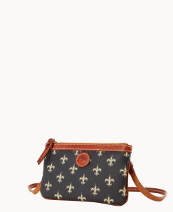 Dooney & Bourke Game Day Ready|Printed Fabric<NFL Large Slim Crossbody Saints