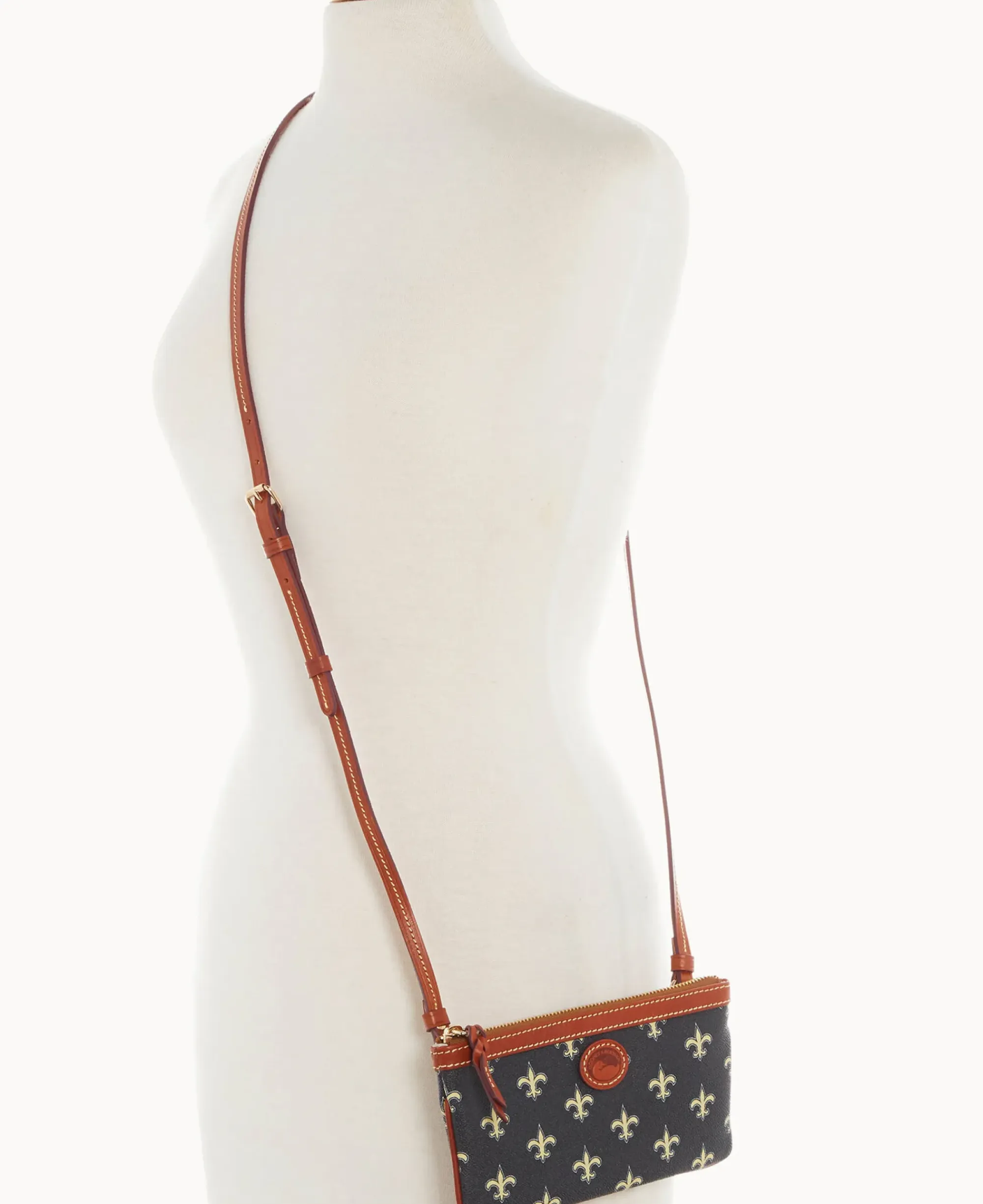 Dooney & Bourke Game Day Ready|Printed Fabric<NFL Large Slim Crossbody Saints