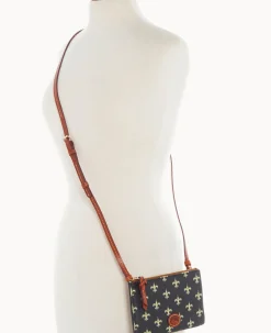 Dooney & Bourke Game Day Ready|Printed Fabric<NFL Top Zip Crossbody Saints