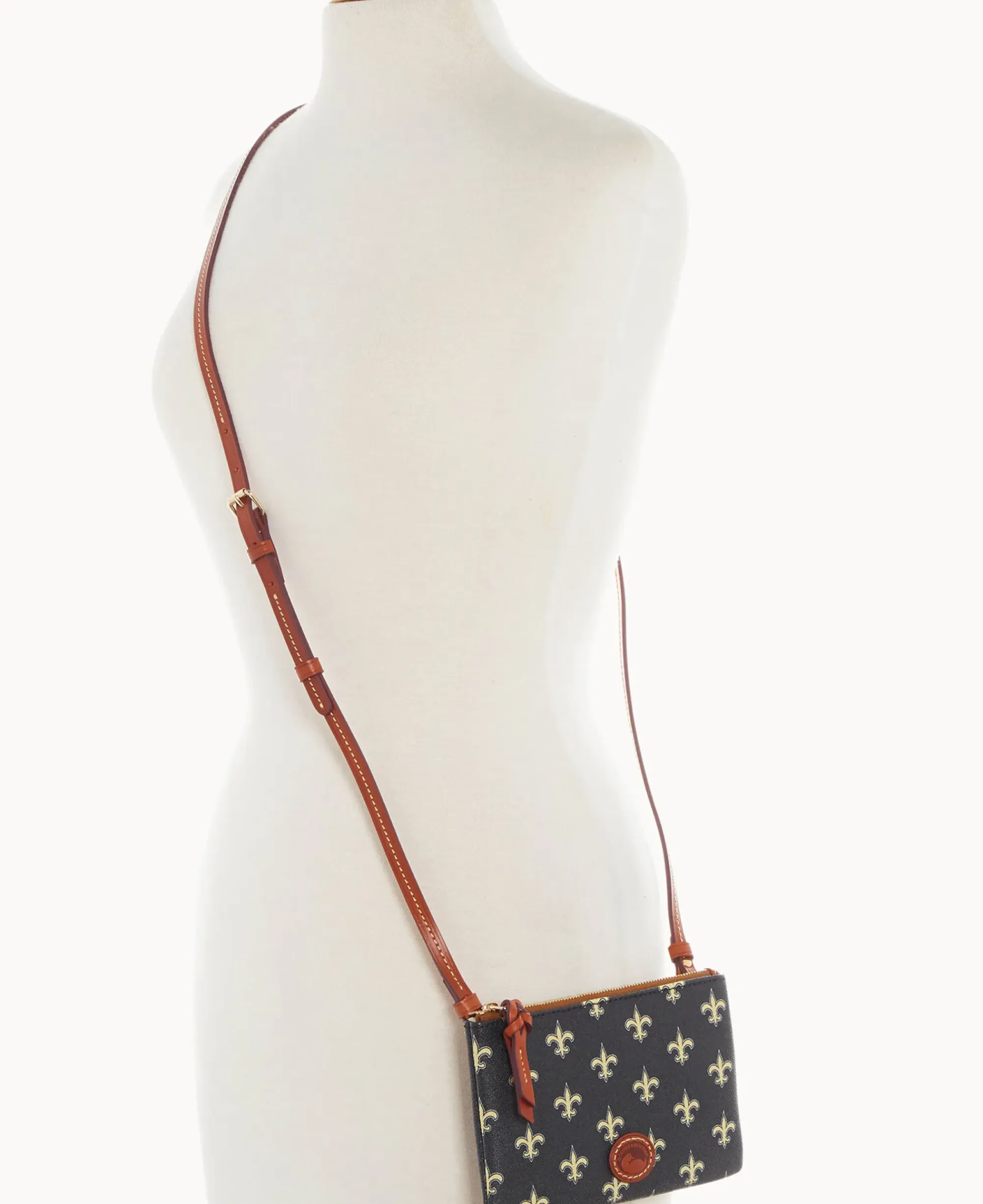 Dooney & Bourke Game Day Ready|Printed Fabric<NFL Top Zip Crossbody Saints