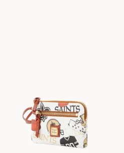 Dooney & Bourke Grab and Go|Wristlets<NFL Zip Around Wristlet Saints