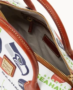 Dooney & Bourke Game Day Ready|Printed Fabric<NFL Barrel Satchel SEAHAWKS