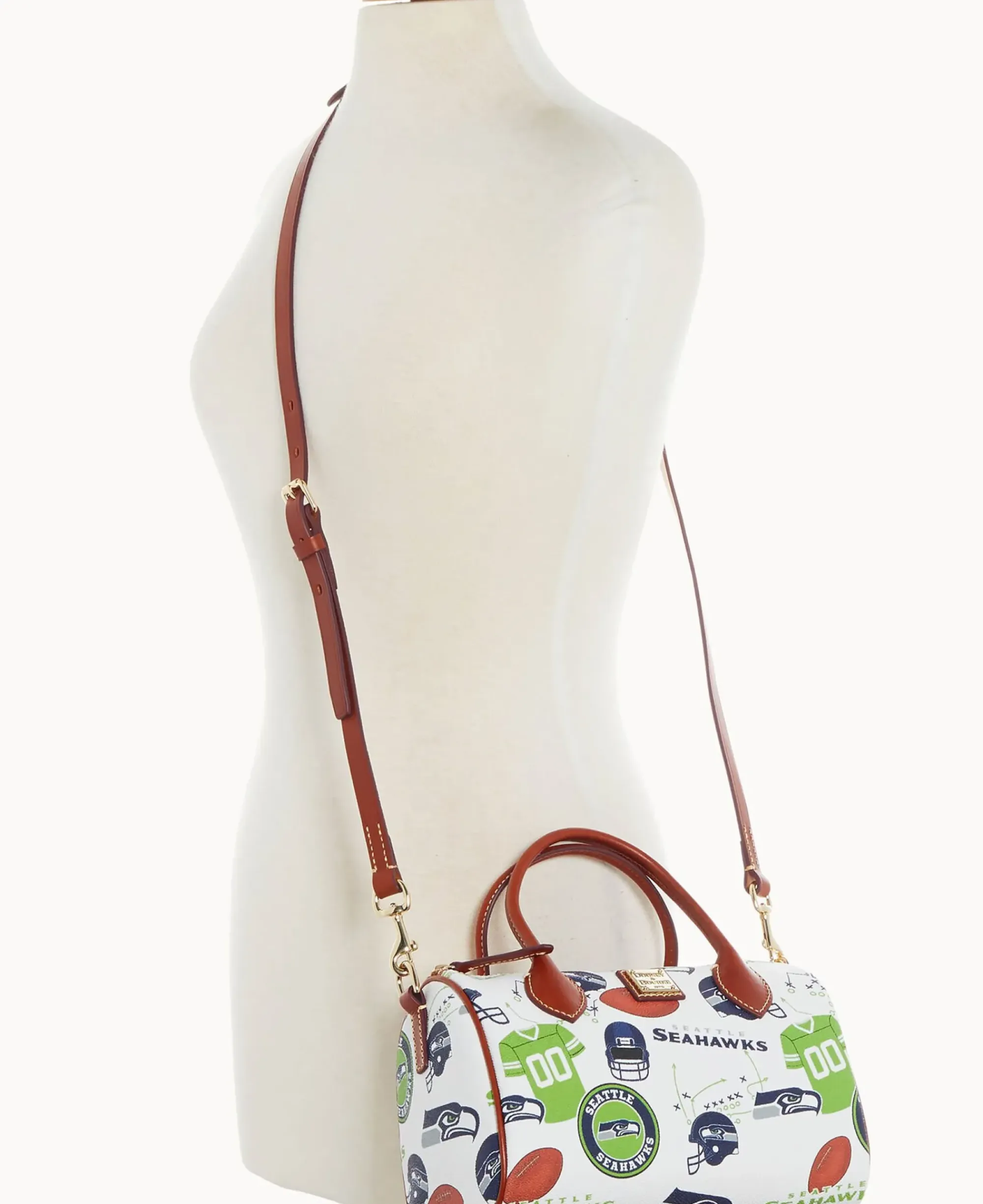 Dooney & Bourke Game Day Ready|Printed Fabric<NFL Barrel Satchel SEAHAWKS