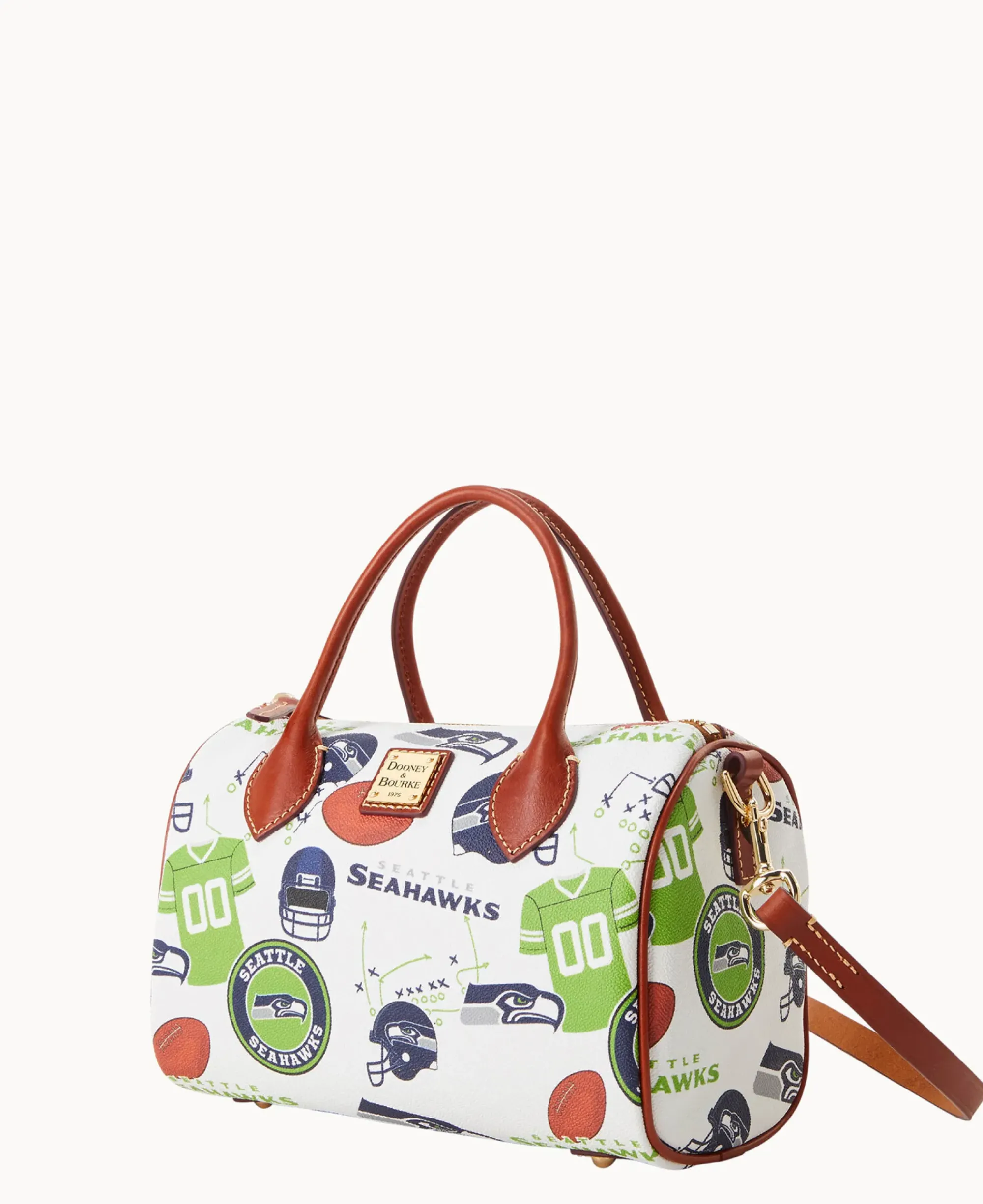 Dooney & Bourke Game Day Ready|Printed Fabric<NFL Barrel Satchel SEAHAWKS