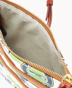 Dooney & Bourke Game Day Ready|Printed Fabric<NFL N S Triple Zip Crossbody SEAHAWKS