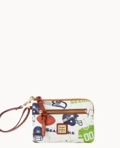 Dooney & Bourke Grab and Go|Wristlets<NFL Zip Around Wristlet Seahawks