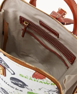 Dooney & Bourke Game Day Ready|Printed Fabric<NFL Zip Pod Backpack SEAHAWKS
