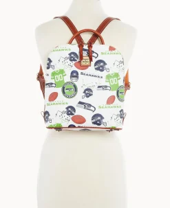 Dooney & Bourke Game Day Ready|Printed Fabric<NFL Zip Pod Backpack SEAHAWKS