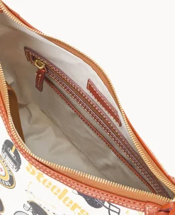 Dooney & Bourke Game Day Ready|Printed Fabric<NFL Hobo STEELERS