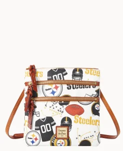 Dooney & Bourke Game Day Ready|Printed Fabric<NFL N S Triple Zip Crossbody STEELERS