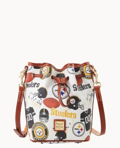 Dooney & Bourke Game Day Ready|Printed Fabric<NFL Small Drawstring STEELERS